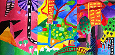 Group paintings by 3 students, age 10