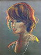 Pastel portrait drawing, adult